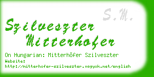 szilveszter mitterhofer business card